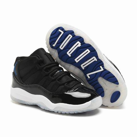 Nike Air Jordan 11 Youth Kids Shoes Size28-37 Black White-18